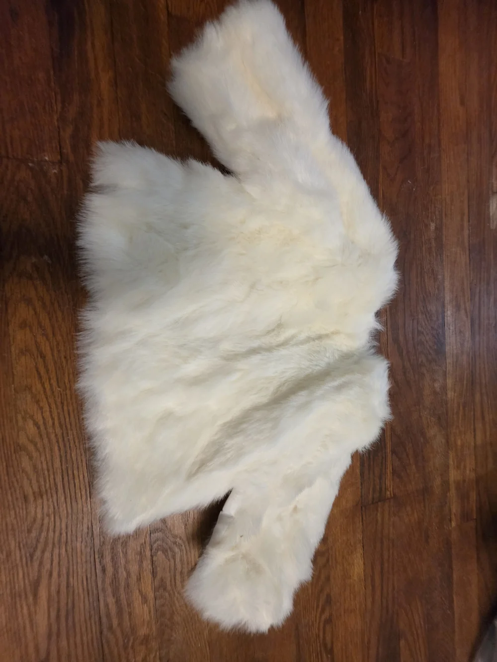 Girls Cream Faux Fur Pea Coat